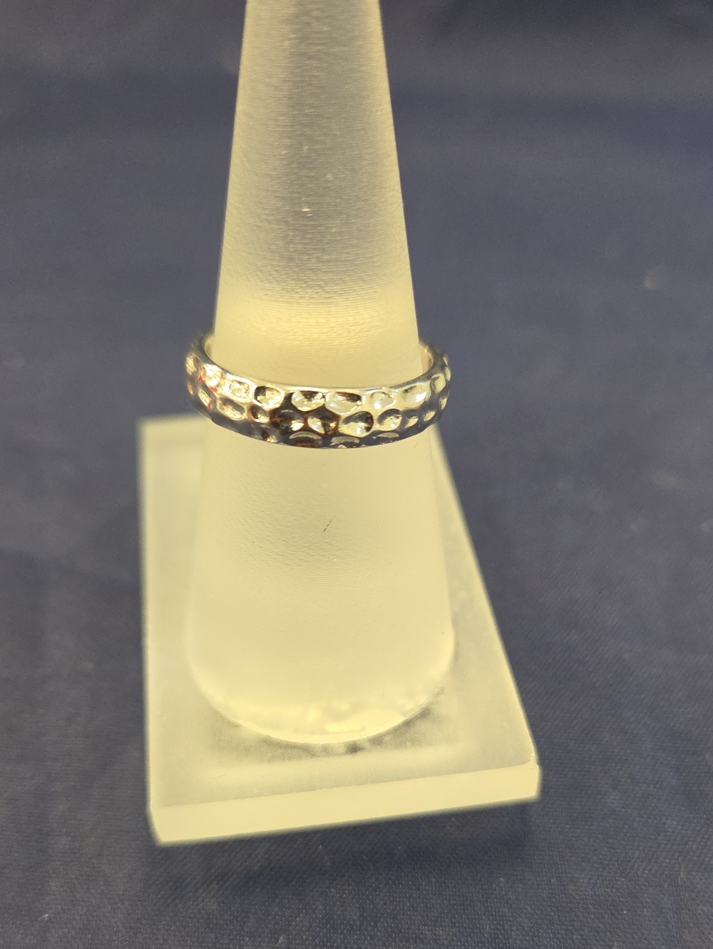 Sterling Silver Hammered Band Ring - Silver